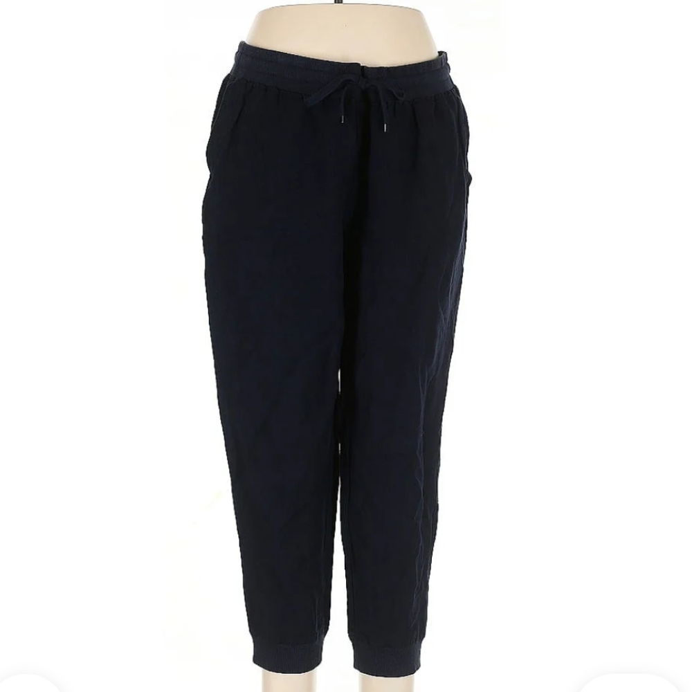 J.Jill Linen Blend Jogger, Pull On Pant,Navy Blue, Women's Size‎ Medium
